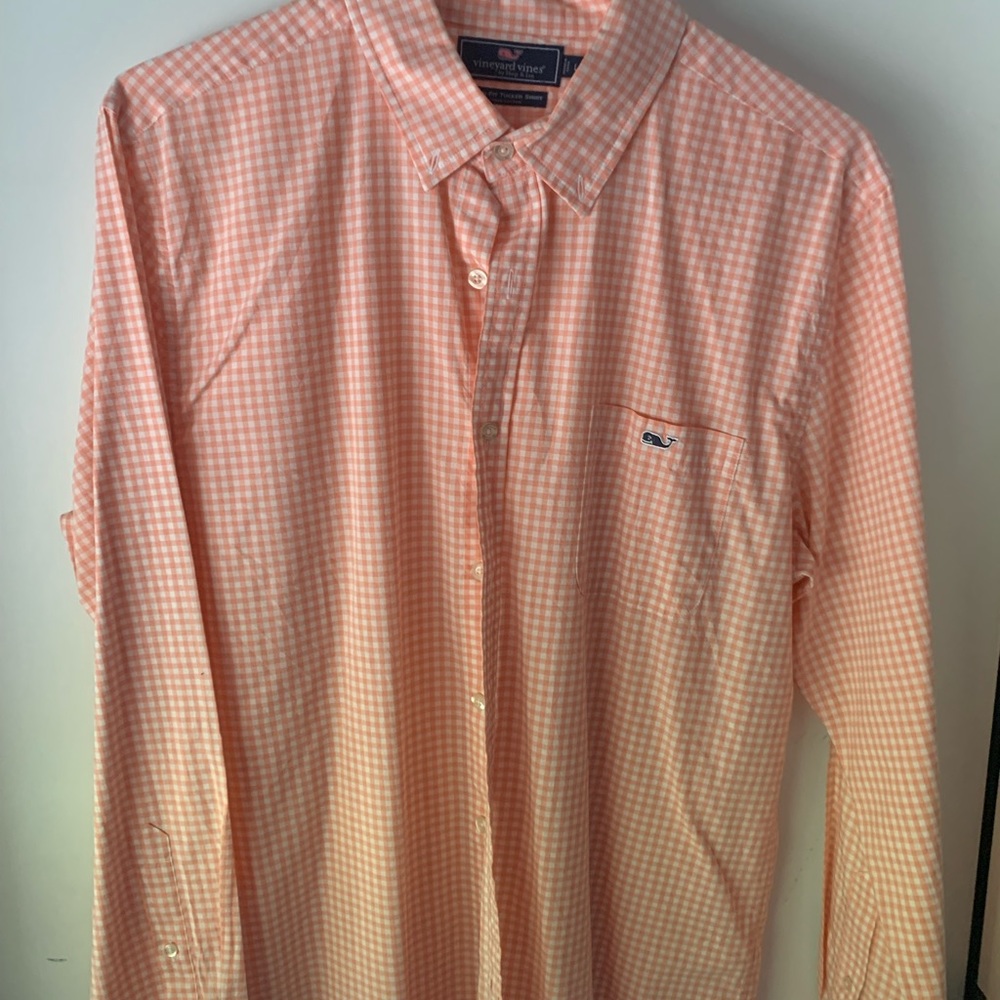 Four, Men’s size L, like new, brand name dress shirts!